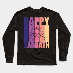 Happy Sabbath Vintage Sunset Long Sleeve T-Shirt